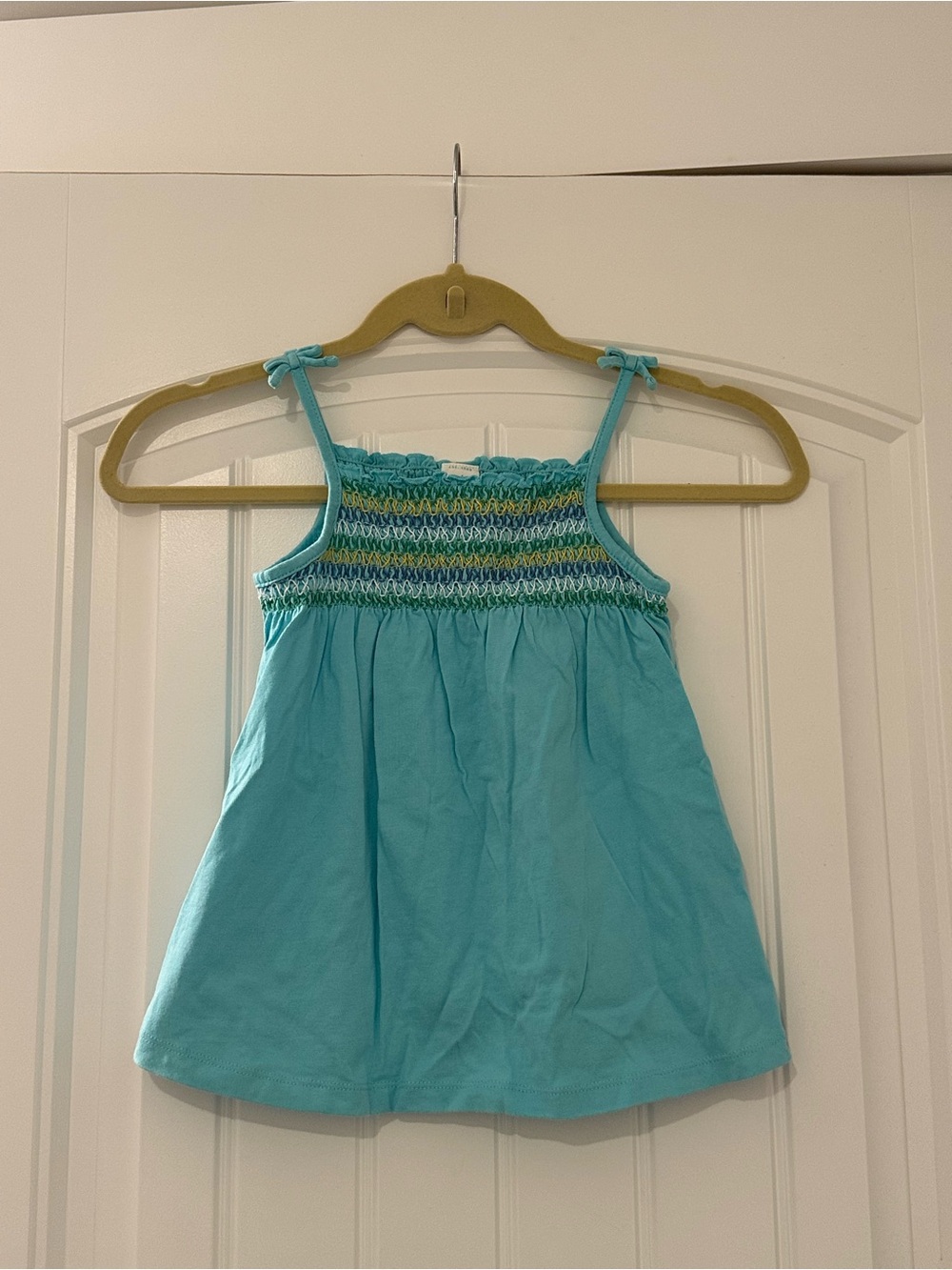 Vintage Baby Gap Blue Swing Tank Top Tunic With Bows On Straps Size 5T